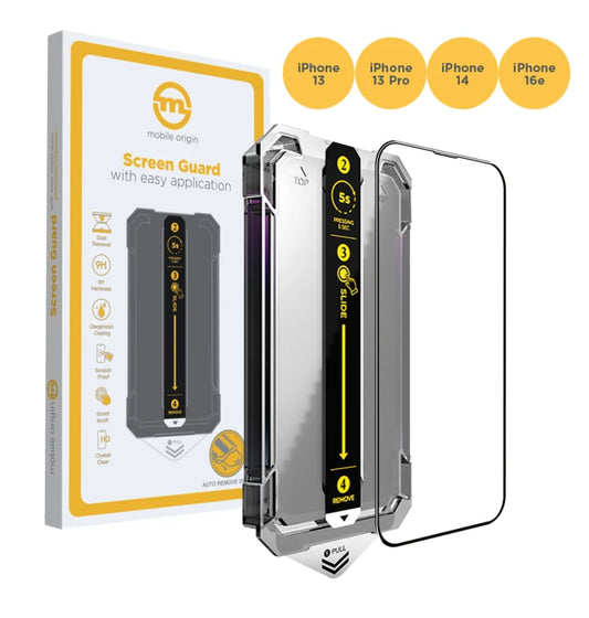 Ochranné sklo pro iPhone 16e/14/13/13 Pro Mobile Origin Screen Guard s aplikátorem