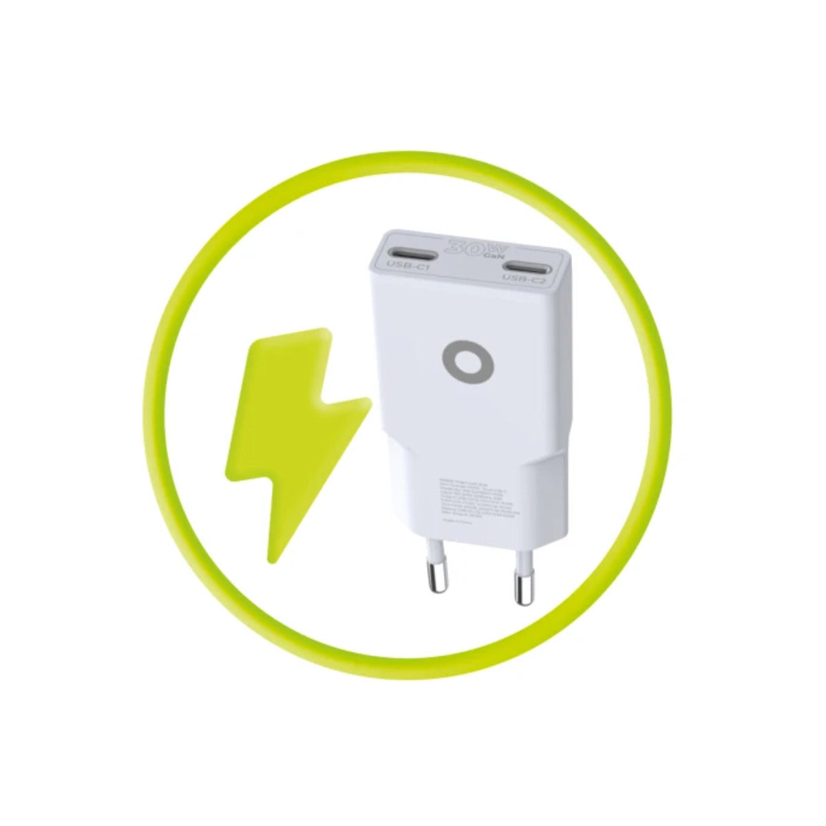 30W adaptér Mobile Origin GaN Slim Charger MO18 - bílý - iSTYLE CZ