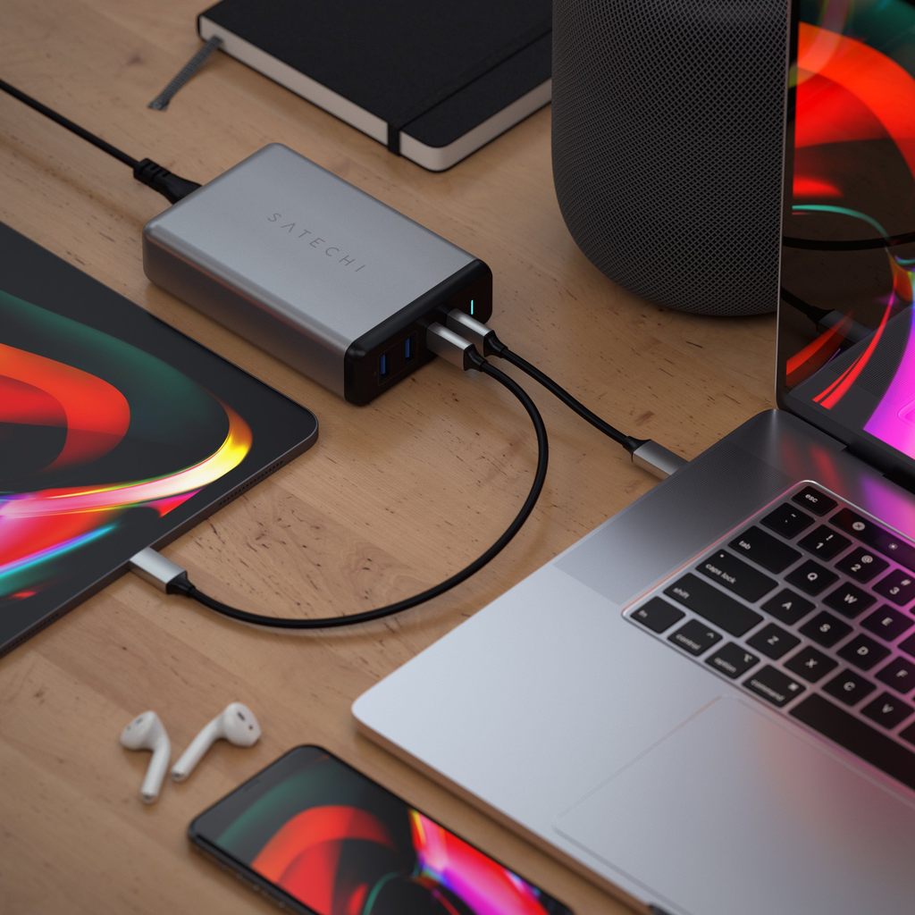 75W dvojitá USB-C PD cestovní nabíječka Satechi - vesmírně šedá - iSTYLE CZ