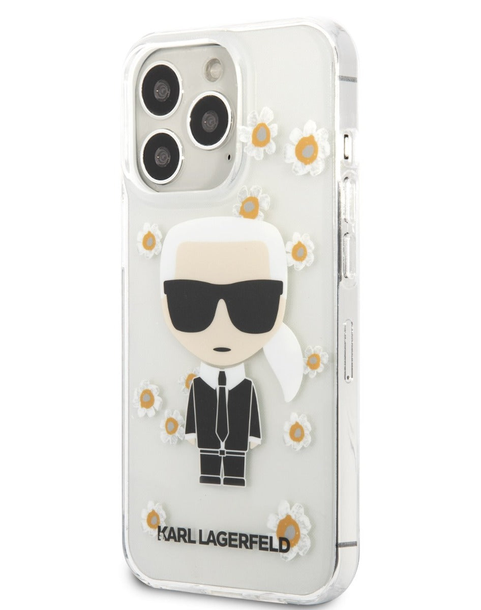 Kryt Karl Lagerfeld Ikonik Flower pro iPhone 13 Pro - průhledný - iSTYLE CZ