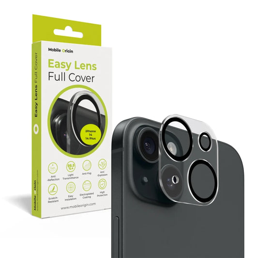 Sklo na fotoaparát pro iPhone 15 / 15 Plus Mobile Origin Easy Lens Full Cover - průhledné