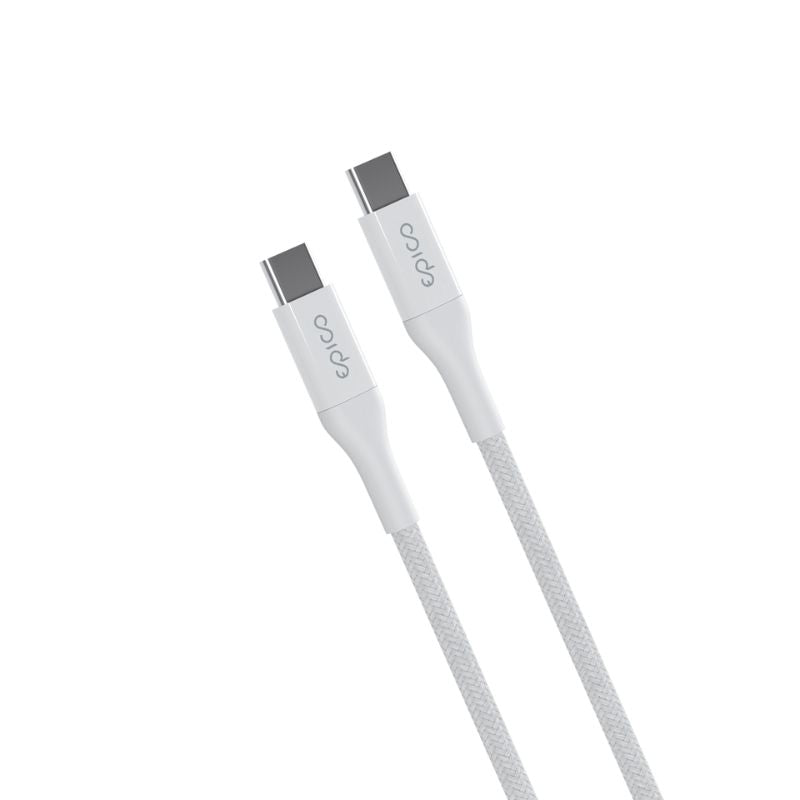 Opletený PD kabel Epico 0,3m USB-C na USB-C - bílý - iSTYLE CZ