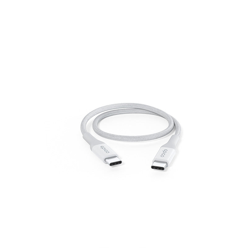 Opletený PD kabel Epico 0,3m USB-C na USB-C - bílý - iSTYLE CZ
