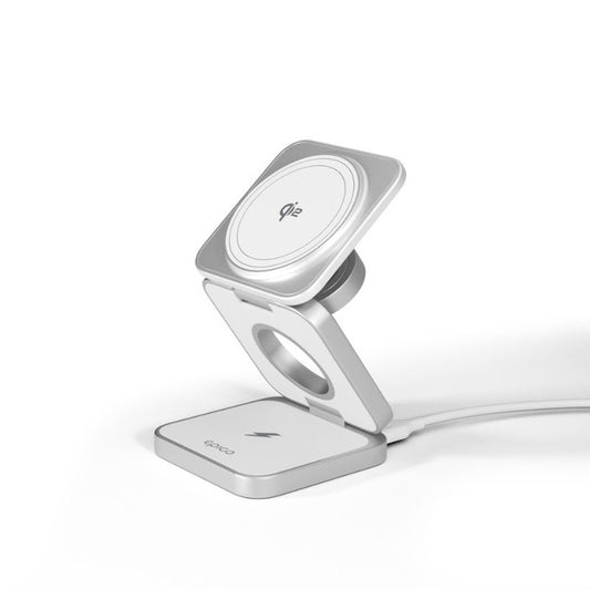 MagSafe cestovní nabíječka Epico UltraBase Qi2 3in1 Fold Alu Mag+ - bílá - iSTYLE CZ