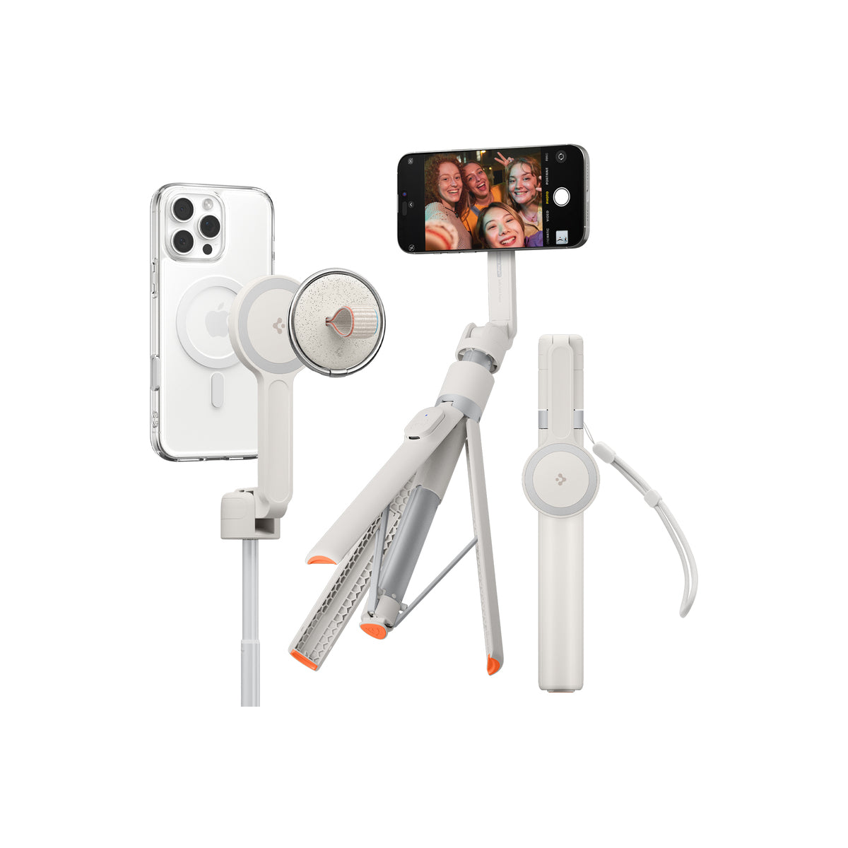 Stativ Spigen Selfie Stick MagSafe+ Tripod - světlý - iSTYLE CZ