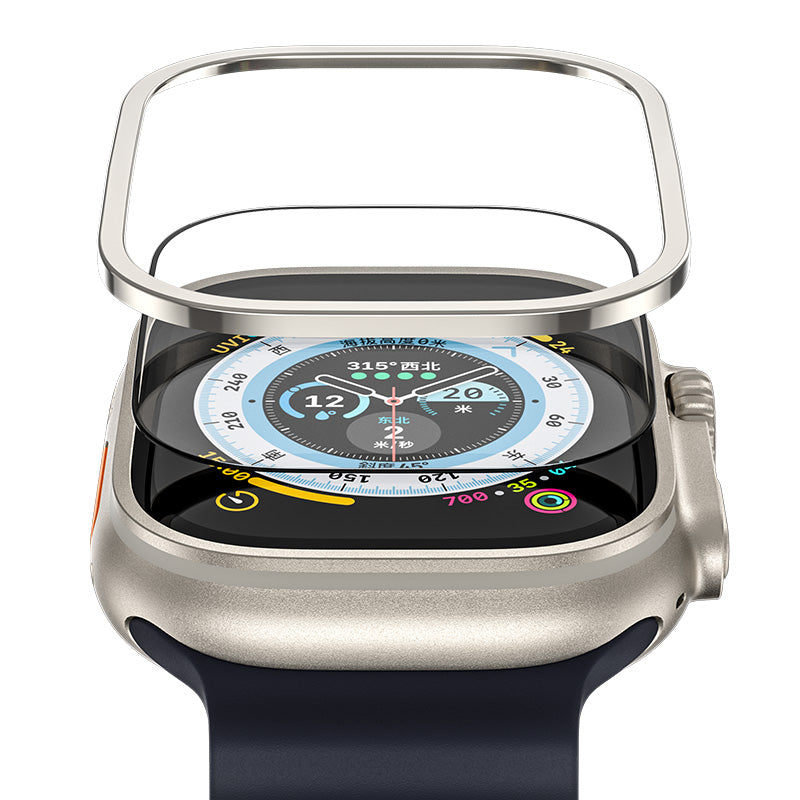 Safírové sklo s titanovým rámem pro Apple Watch Ultra Blueo - iSTYLE CZ