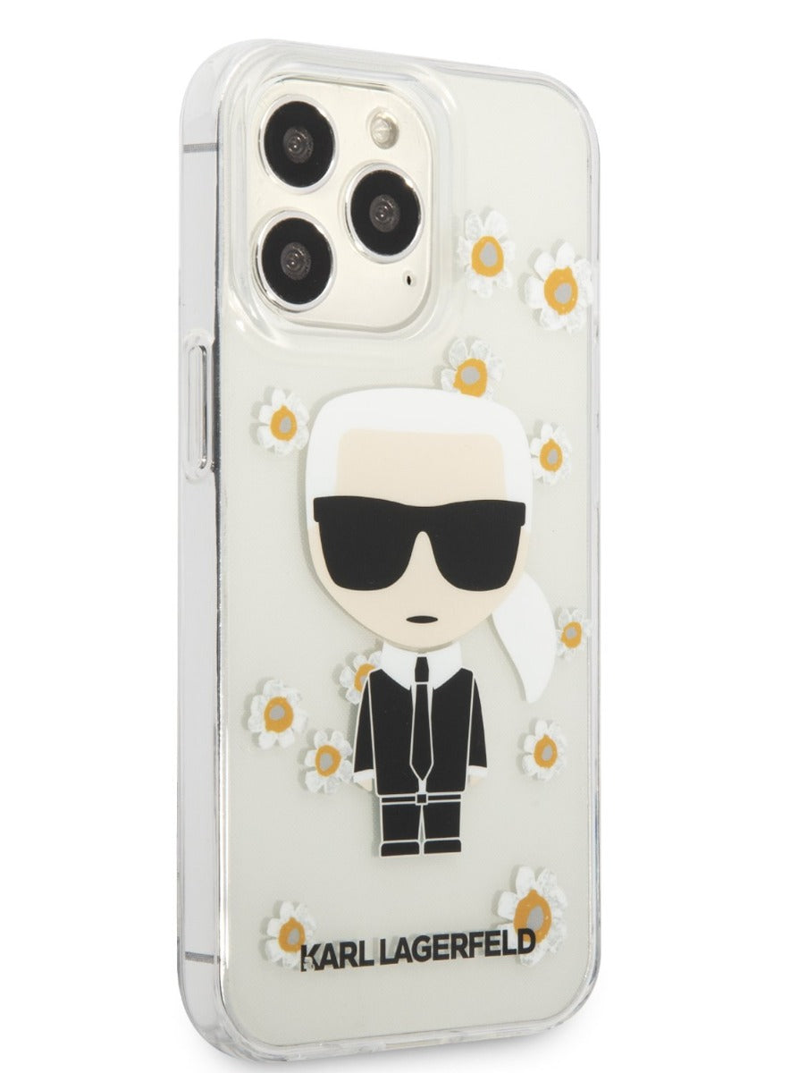 Kryt Karl Lagerfeld Ikonik Flower pro iPhone 13 Pro - průhledný - iSTYLE CZ