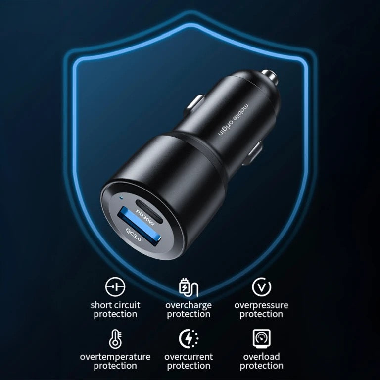 Nabíječka do auta Mobile Origin Car Charger 60W USB-C a USB-A - iSTYLE CZ
