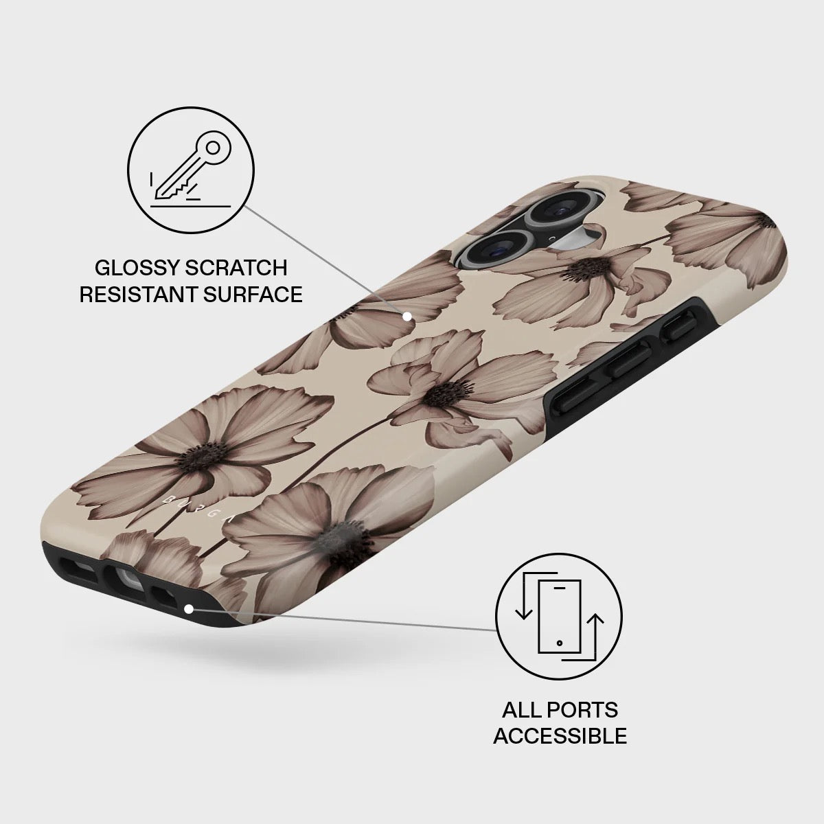 Kryt pro iPhone 17 Burga Barely Yours Tough MagSafe Case - květinový - iSTYLE CZ