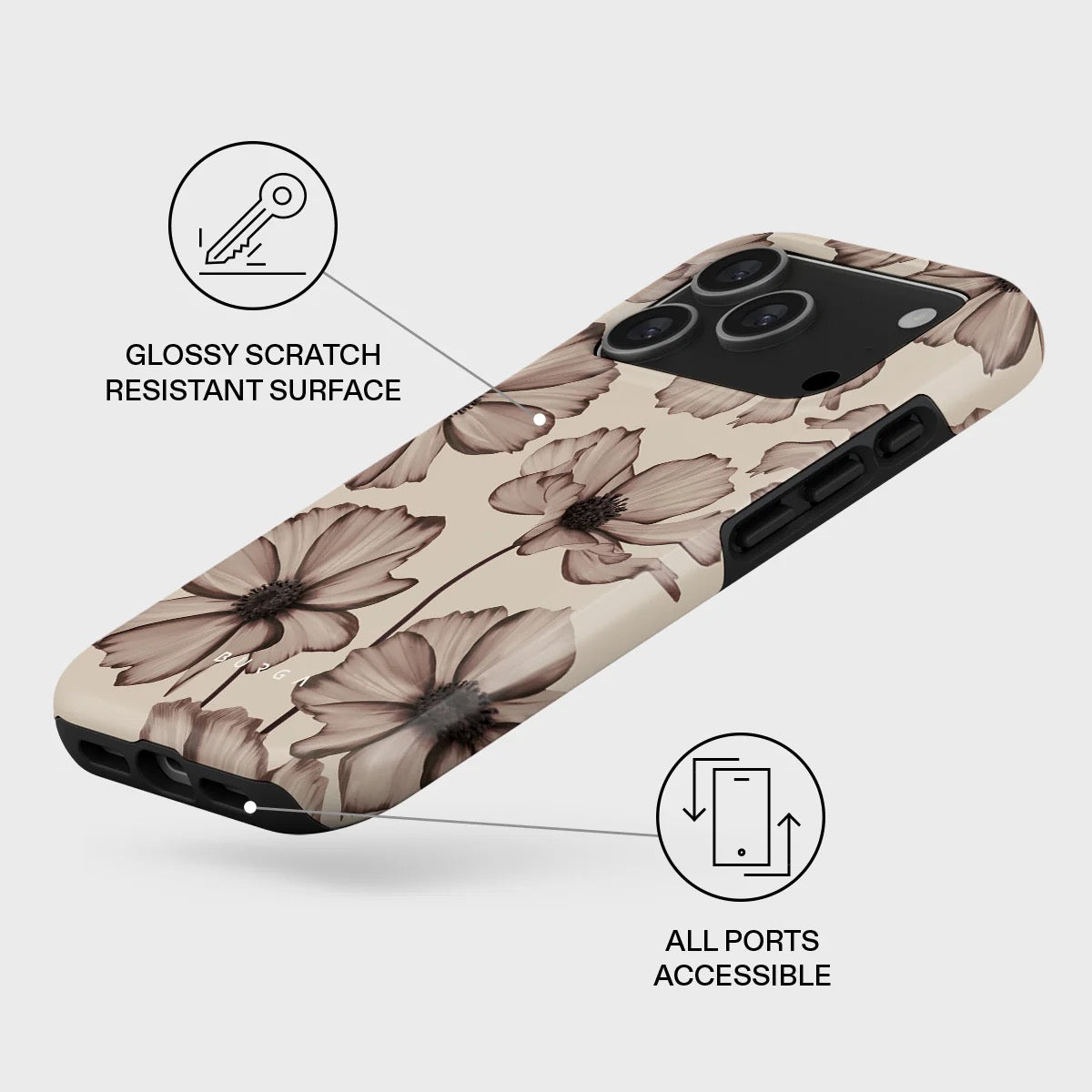 Kryt pro iPhone 17 Pro Burga Barely Yours Tough MagSafe Case - květinový - iSTYLE CZ