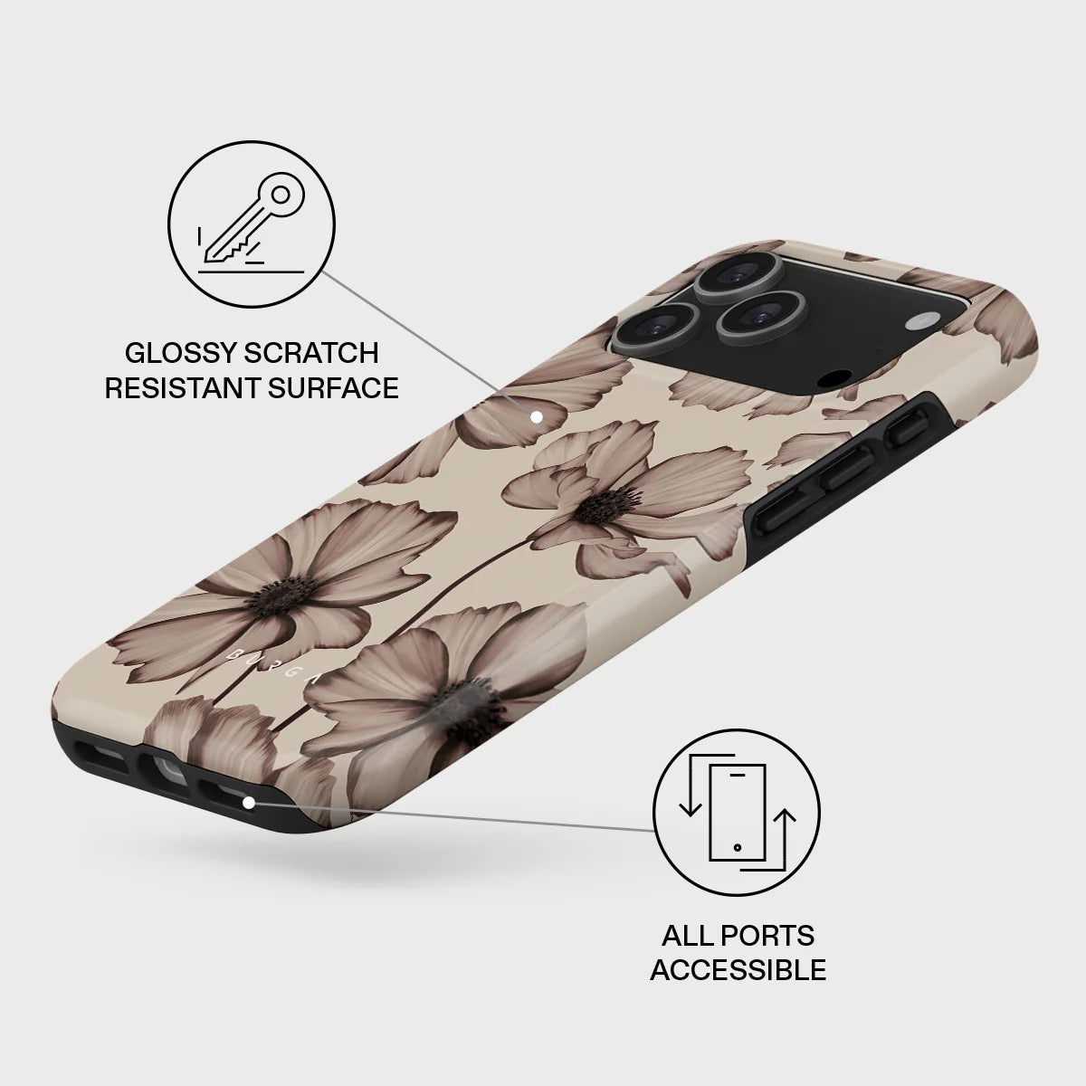 Kryt pro iPhone 17 Pro Max Burga Barely Yours Tough MagSafe Case - květinový - iSTYLE CZ