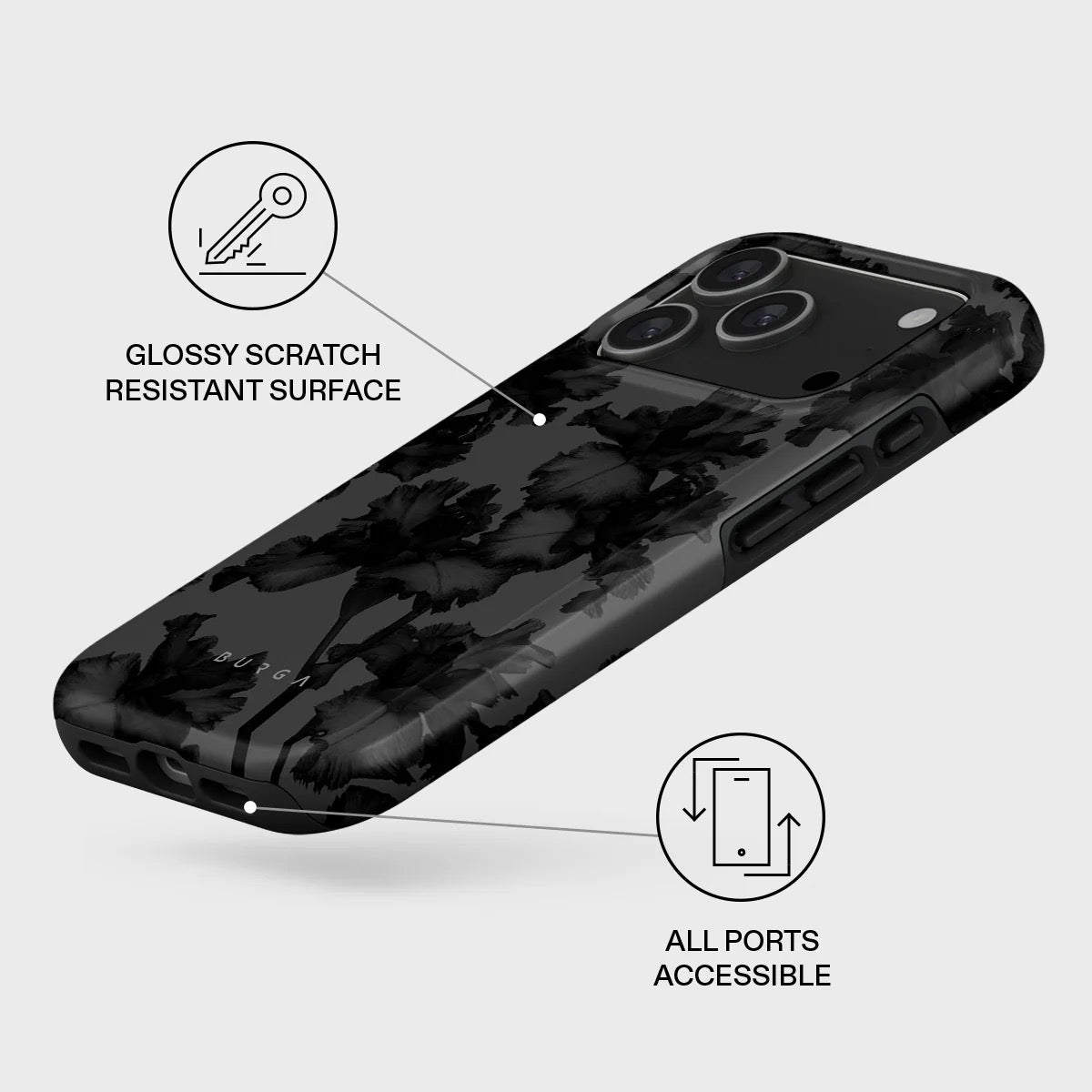 Kryt pro iPhone 17 Pro Burga Nocturnal Tough MagSafe Case - květinový tmavý - iSTYLE CZ