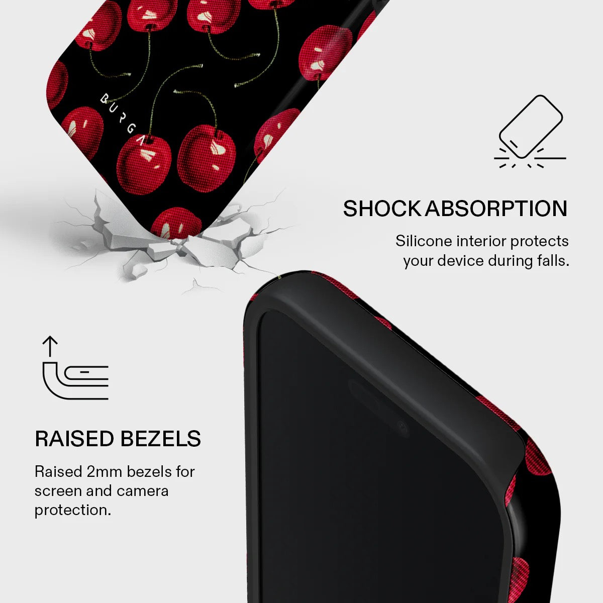 Kryt pro iPhone 17 Pro Burga Cherrybomb Tough MagSafe Case - třešeň - iSTYLE CZ