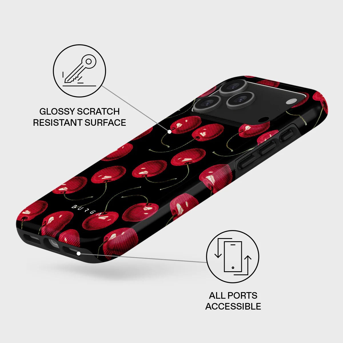 Kryt pro iPhone 17 Pro Max Burga Cherrybomb Tough MagSafe Case - třešeň - iSTYLE CZ