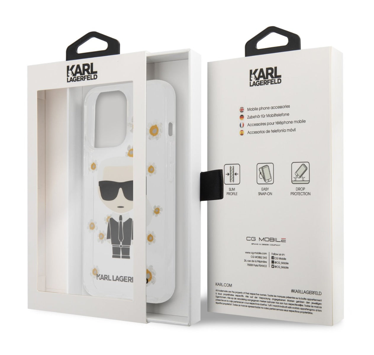 Kryt Karl Lagerfeld Ikonik Flower pro iPhone 13 Pro - průhledný - iSTYLE CZ