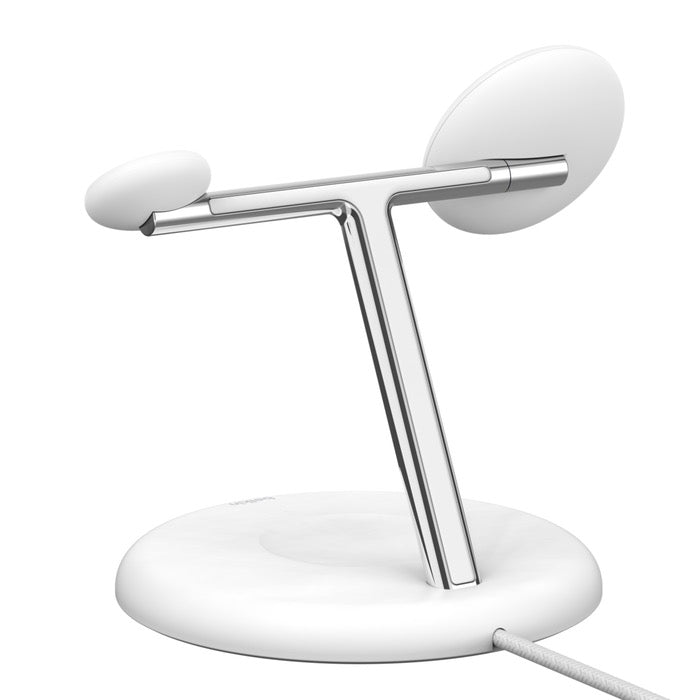 MagSafe bezdrátový nabíjecí stojan Belkin BoostCharge Pro 3in1 s Qi2 - bílý - iSTYLE CZ