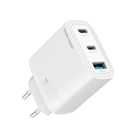 40W adaptér Mobile Origin GaN Fast Charger MO19 – bílý