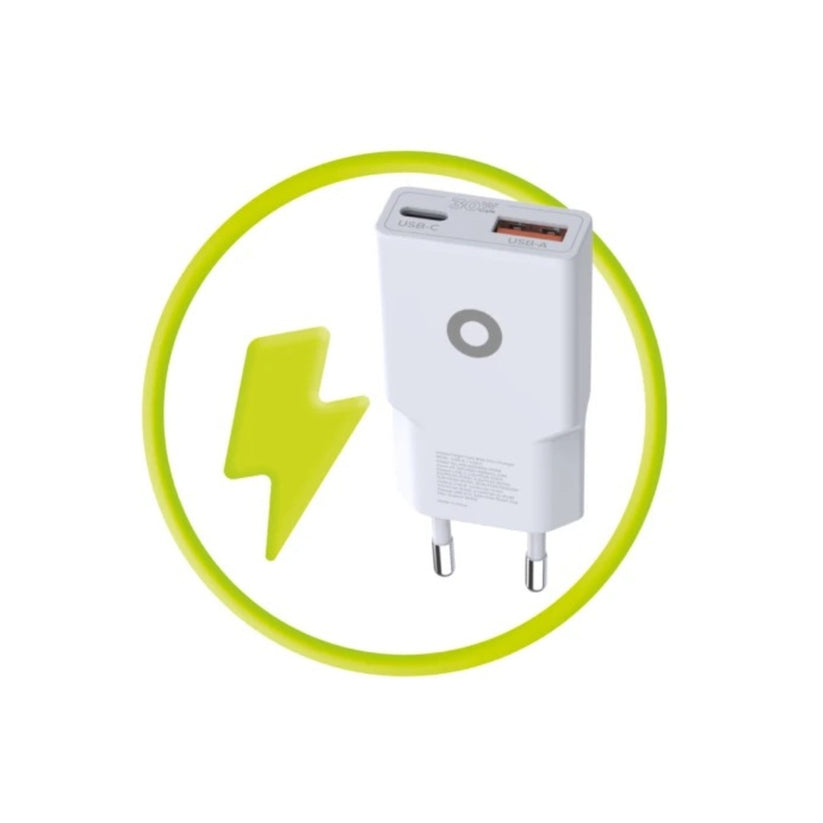 30W adaptér Mobile Origin GaN Slim Charger MO16 - bílý - iSTYLE CZ