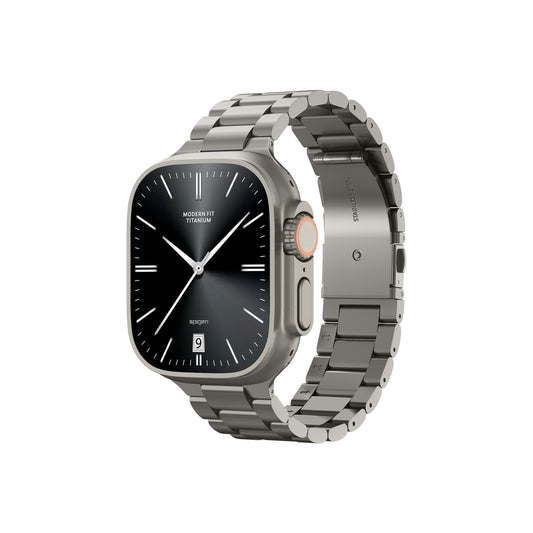 Řemínek pro Apple Watch 49mm/46mm/45mm/44mm Spigen Modern Fit Titanium Band - přírodně titanový - iSTYLE CZ