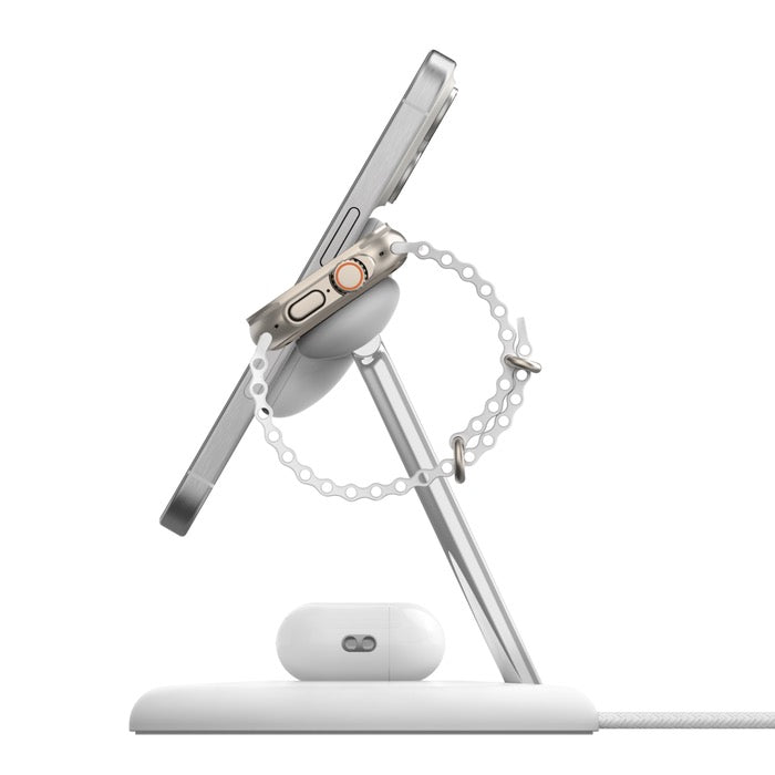 MagSafe bezdrátový nabíjecí stojan Belkin BoostCharge Pro 3in1 s Qi2 - bílý - iSTYLE CZ
