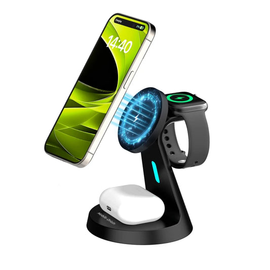 Bezdrátová nabíječka Mobile Origin 3in1 Wireless Magnetic Stand PW9 - černá - iSTYLE.cz
