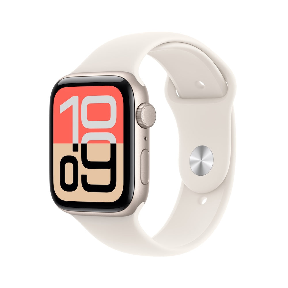 Apple Watch SE 3 GPS 40mm hvězdně bílé hliníkové pouzdro s hvězdně bílým sportovním řemínkem - S/M (otevřený) - iSTYLE.cz