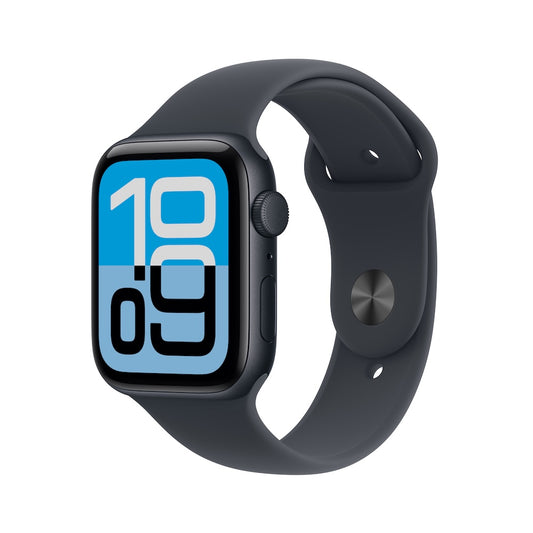 Apple Watch SE 3 GPS 44mm temně inkoustové hliníkové pouzdro s temně inkoustovým sportovním řemínkem - S/M - iSTYLE CZ