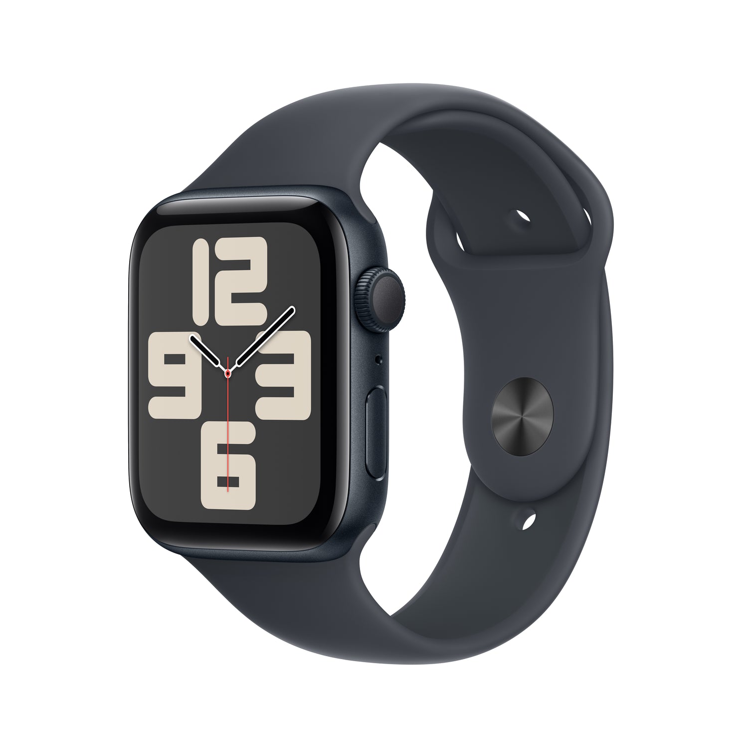 Apple Watch SE GPS 40mm temně ikoustové hliníkové pouzdro s temně inkoustovým sportovním řemínkem - M/L