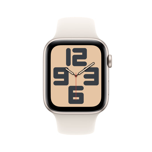 Apple Watch SE GPS 40mm hvězdně bílé hliníkové pouzdro s hvězdně bílým sportovním řemínkem - S/M