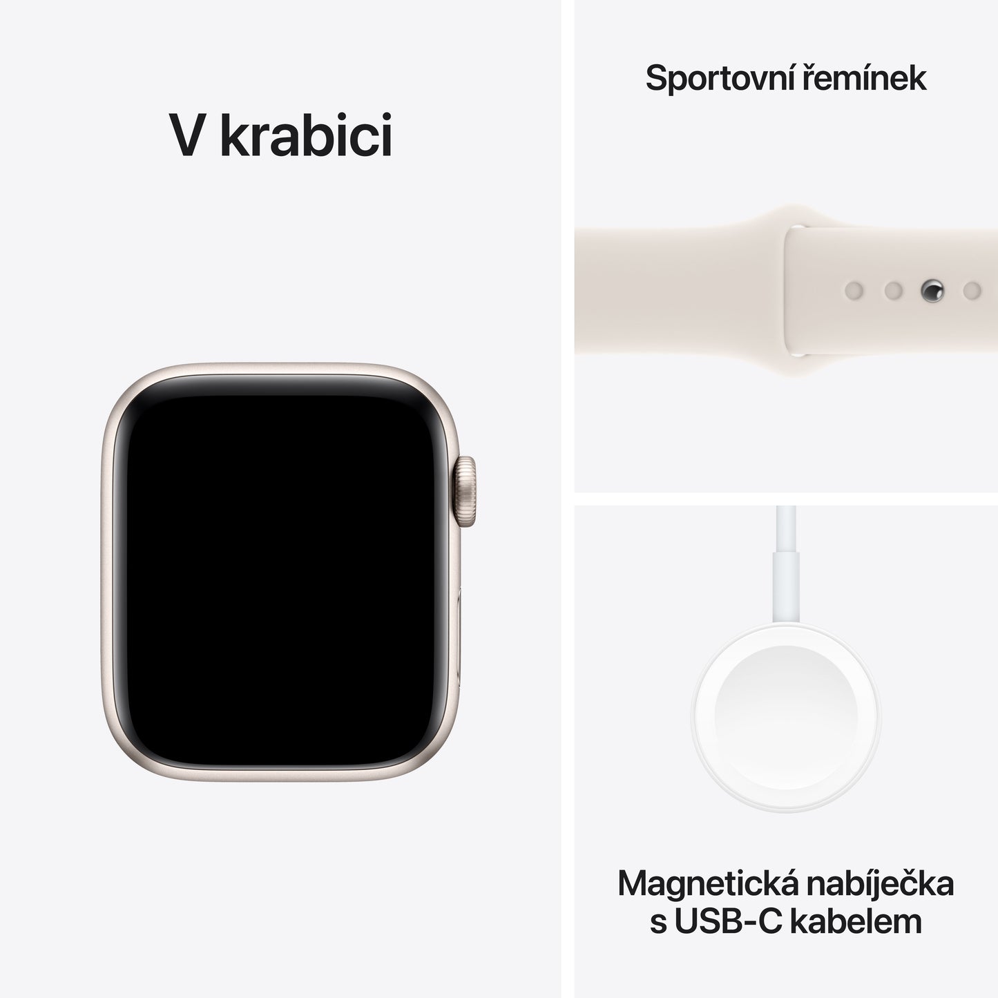 Apple Watch SE GPS + Cellular 44mm hvězdně bílé hliníkové pouzdro s hvězdně bílým sportovním řemínkem - M/L
