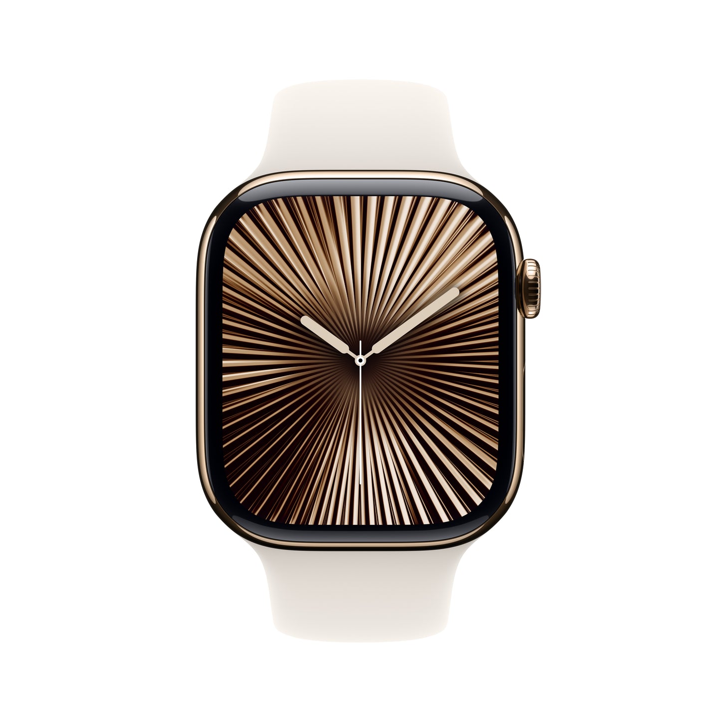 Apple Watch Series 10 GPS + Cellular 42mm zlaté titanové pouzdro s hvězdně bílým sportovním řemínkem - M/L