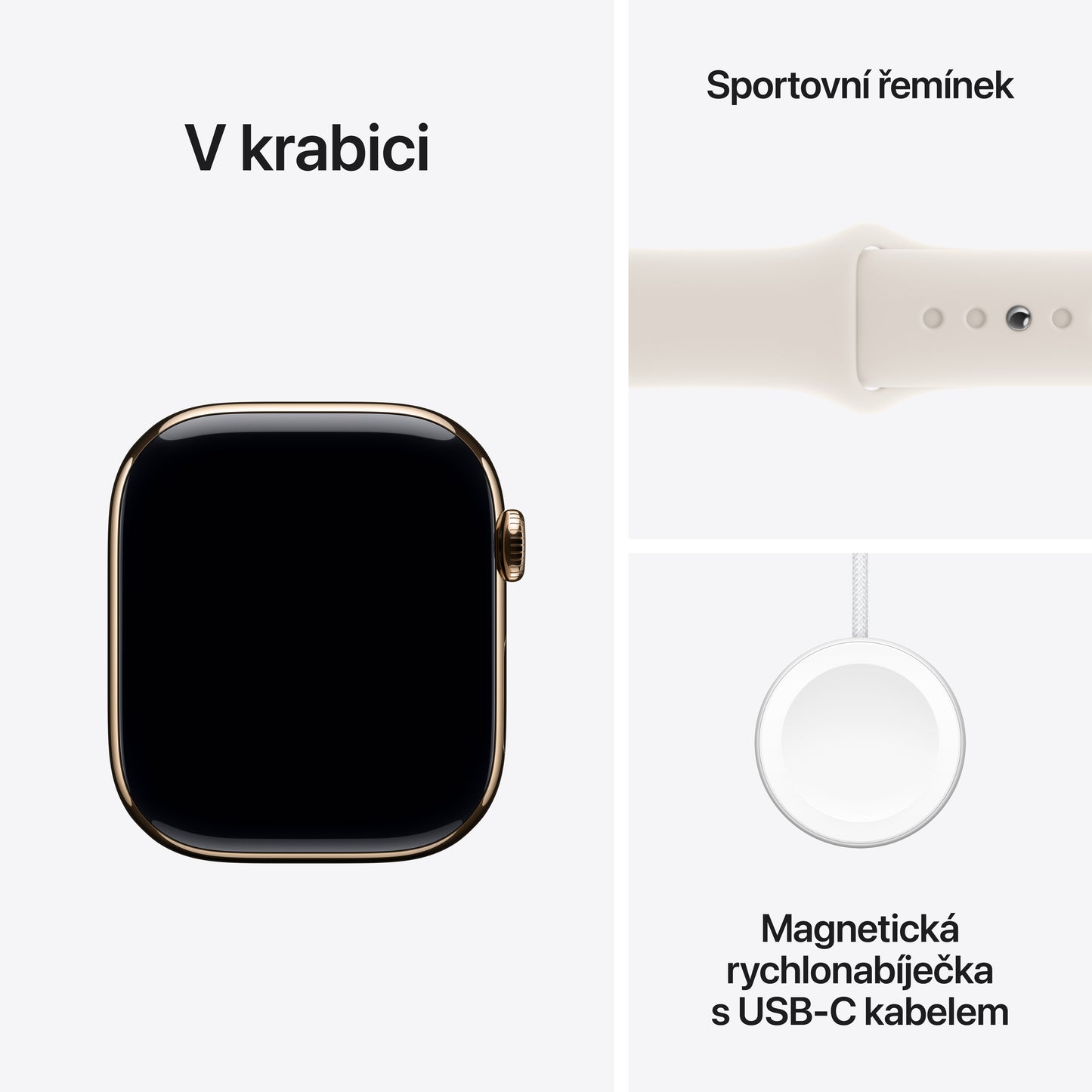 Apple Watch Series 10 GPS + Cellular 42mm zlaté titanové pouzdro s hvězdně bílým sportovním řemínkem - M/L