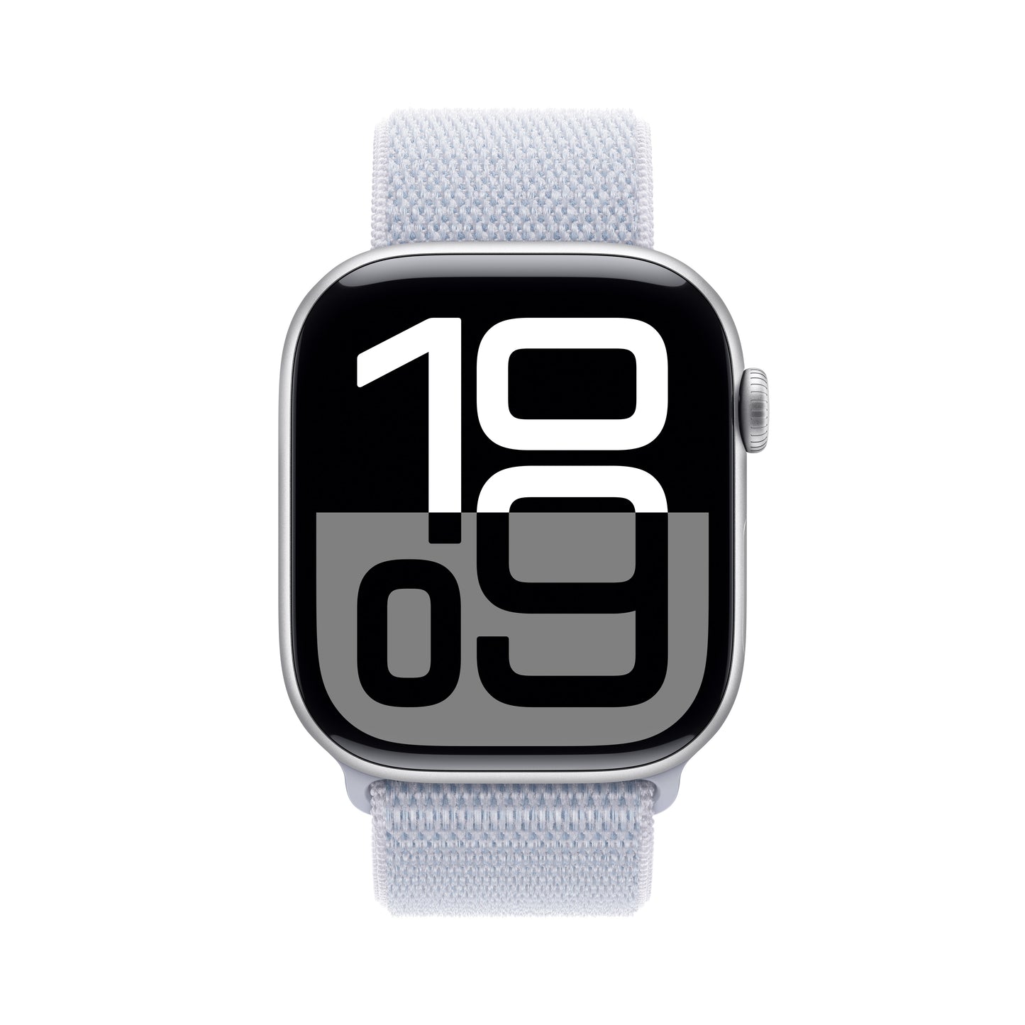 Apple Watch Series 10 GPS + Cellular 42mm stříbné hliníkové pouzdro s oblačně modrým provlékacím sportovním řemínkem