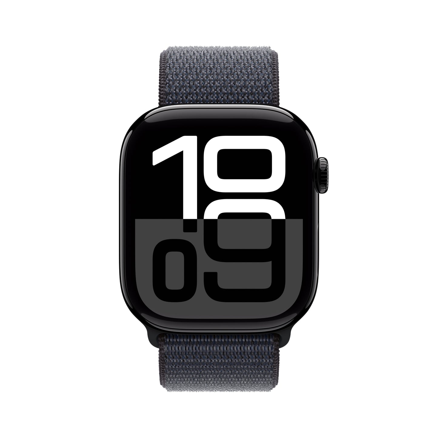 Apple Watch Series 10 GPS 46mm klavírně černé hliníkové pouzdro s inkoustově fialovým sportovním provlékacím řemínkem