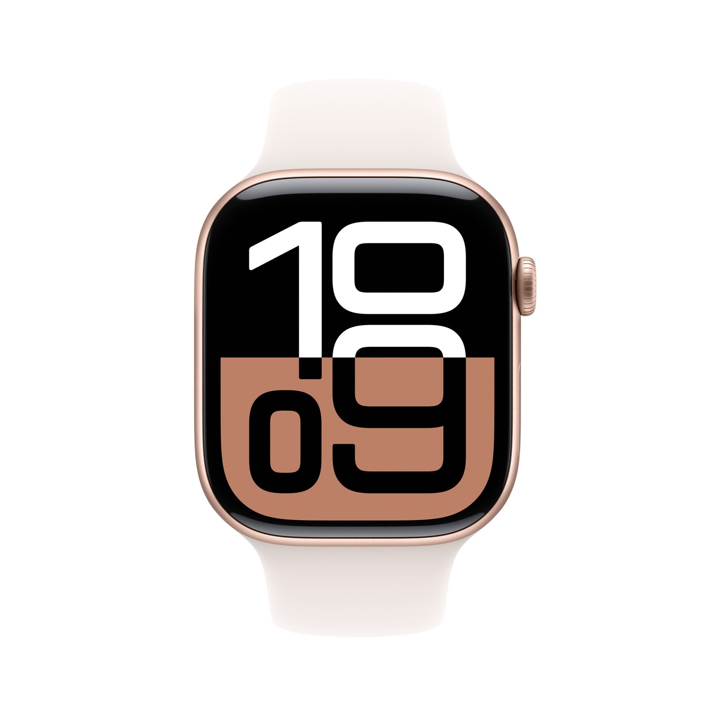 Apple Watch Series 10 GPS 46mm růžově zlaté hliníkové pouzdro se světle ruměným sportovním řemínkem - M/L