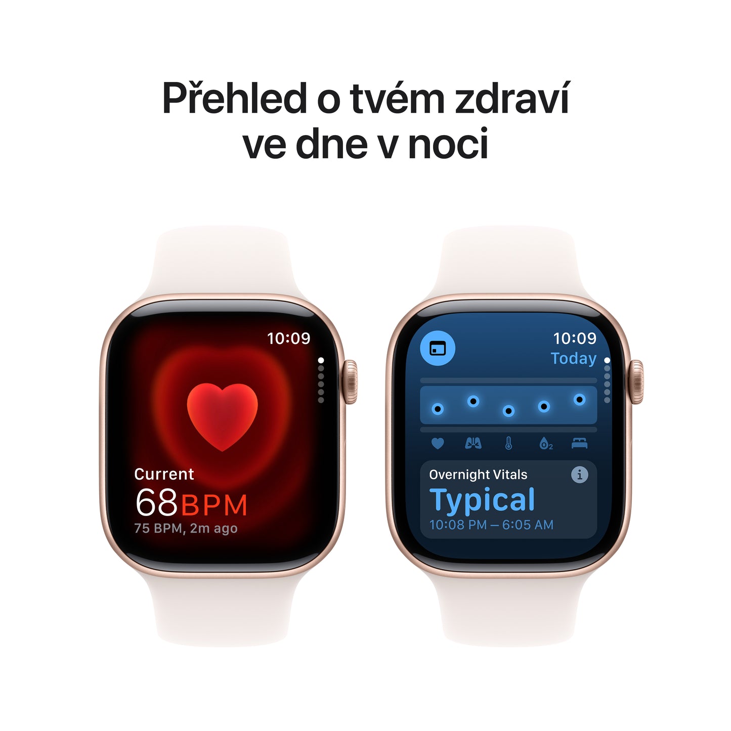 Apple Watch Series 10 GPS 46mm růžově zlaté hliníkové pouzdro se světle ruměným sportovním řemínkem - M/L