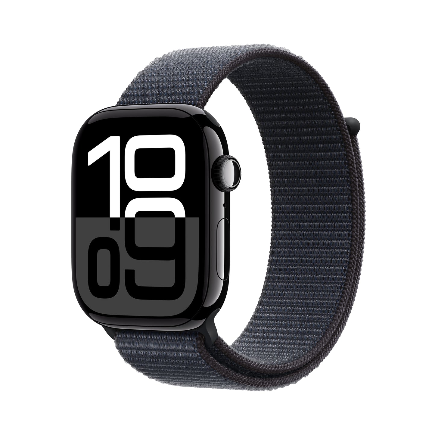 Apple Watch Series 10 GPS + Cellular 46mm klavírně černé hliníkové pouzdro s inkoustově fialovým sportovním provlékacím řemínkem