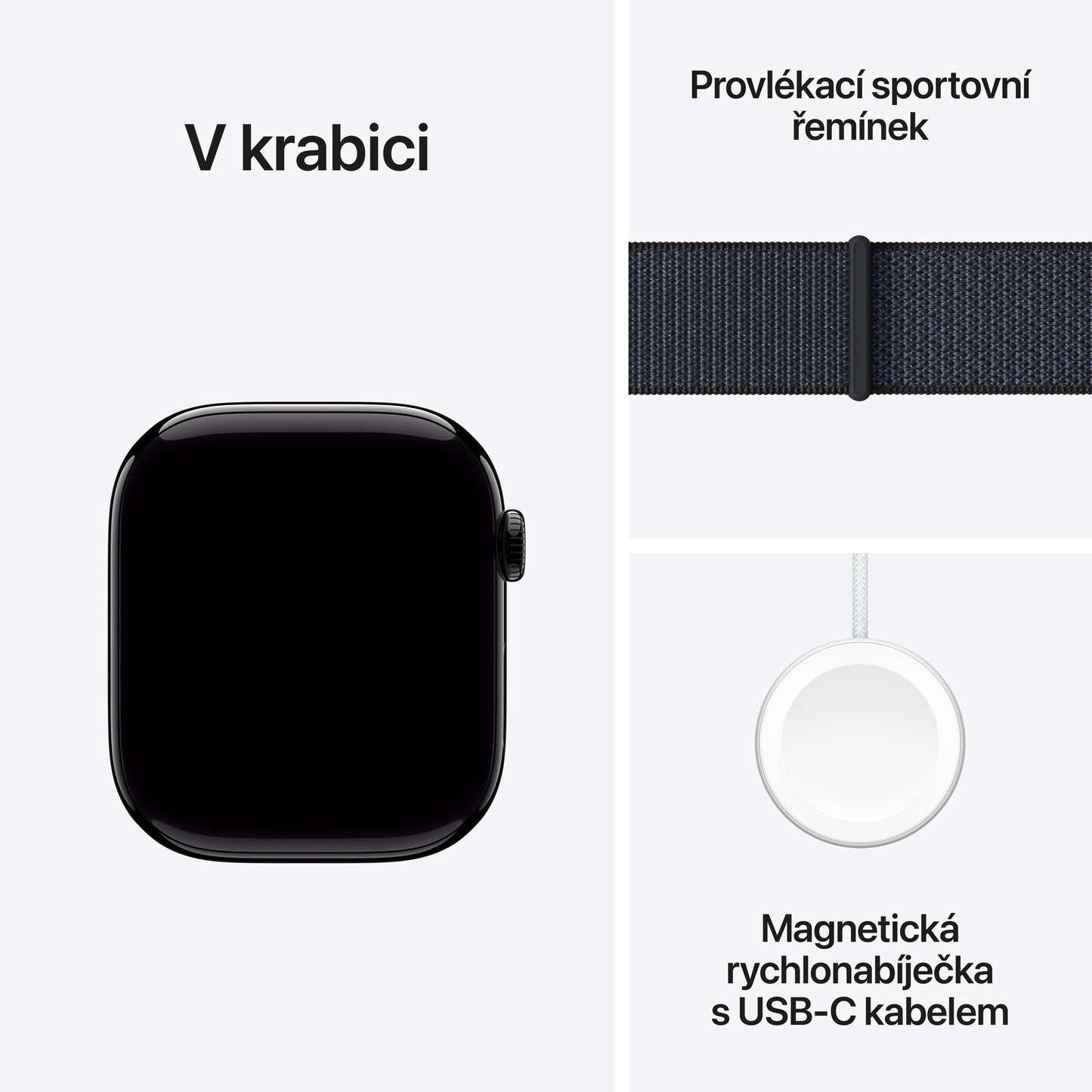 Apple Watch Series 10 GPS + Cellular 46mm klavírně černé hliníkové pouzdro s inkoustově fialovým sportovním provlékacím řemínkem