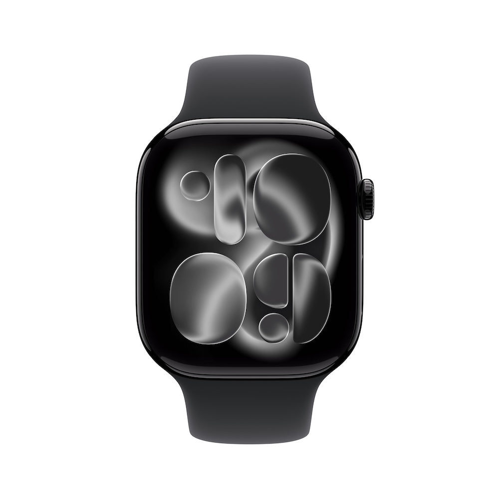 Apple Watch Series 11 GPS + Cellular 46mm klavírně černé hliníkové pouzdro s černým sportovním řemínkem - S/M (otevřený) - iSTYLE.cz