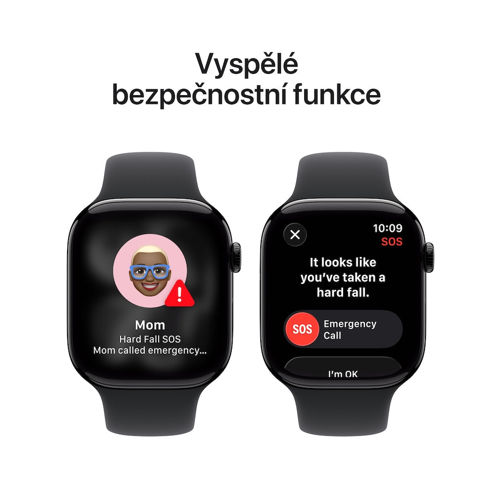 Apple Watch Series 11 GPS + Cellular 46mm klavírně černé hliníkové pouzdro s černým sportovním řemínkem - S/M (otevřený) - iSTYLE.cz