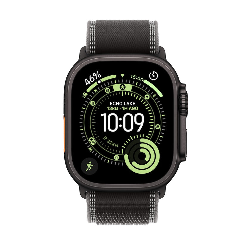 Apple Watch Ultra 3 GPS + Cellular 49mm černě titanové pouzdro s černě/ulovým trailovým tahem - S/M - iSTYLE CZ