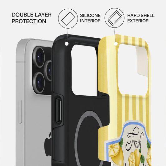 Kryt pro iPhone 17 Pro Max Burga Frizzante Tough MagSafe Case - žluté pruhy - iSTYLE CZ