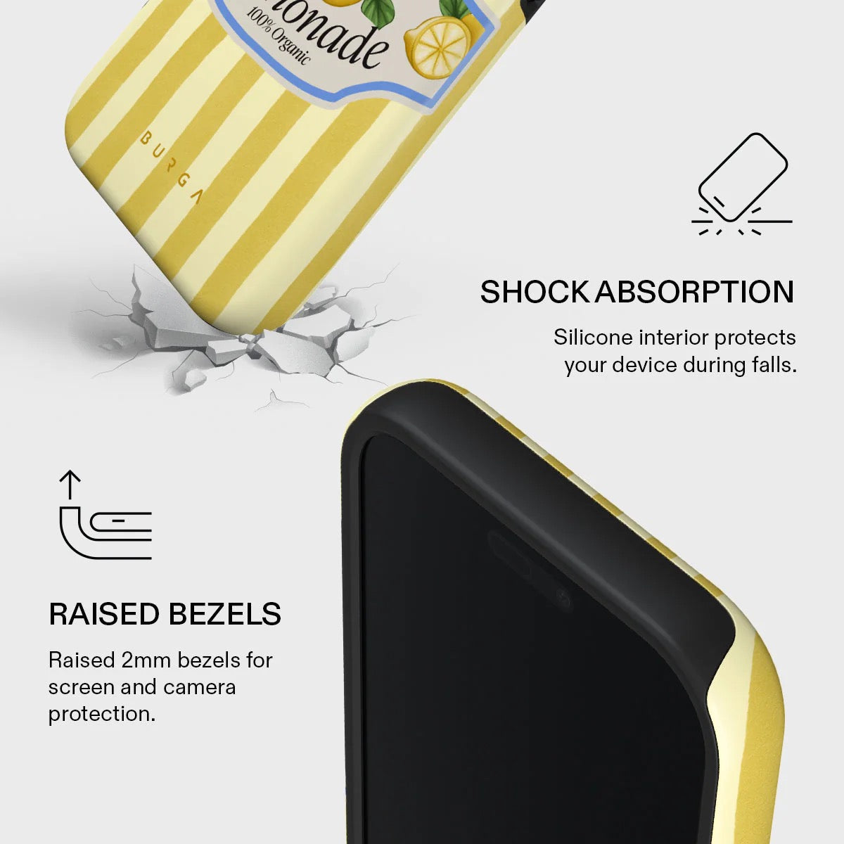 Kryt pro iPhone 17 Pro Burga Frizzante Tough MagSafe Case - žluté pruhy - iSTYLE CZ