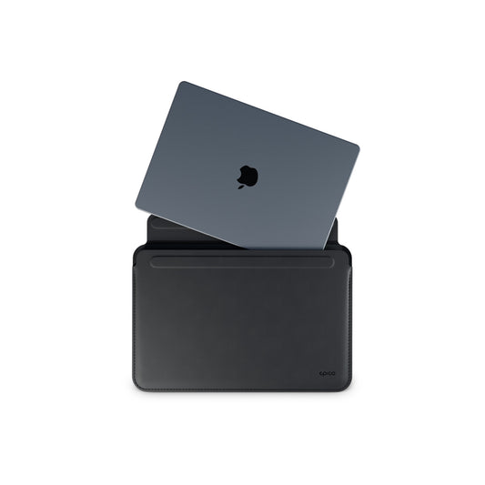 Kožený obal pro MacBook 14" Epico Leather Sleeve - černý - iSTYLE.cz