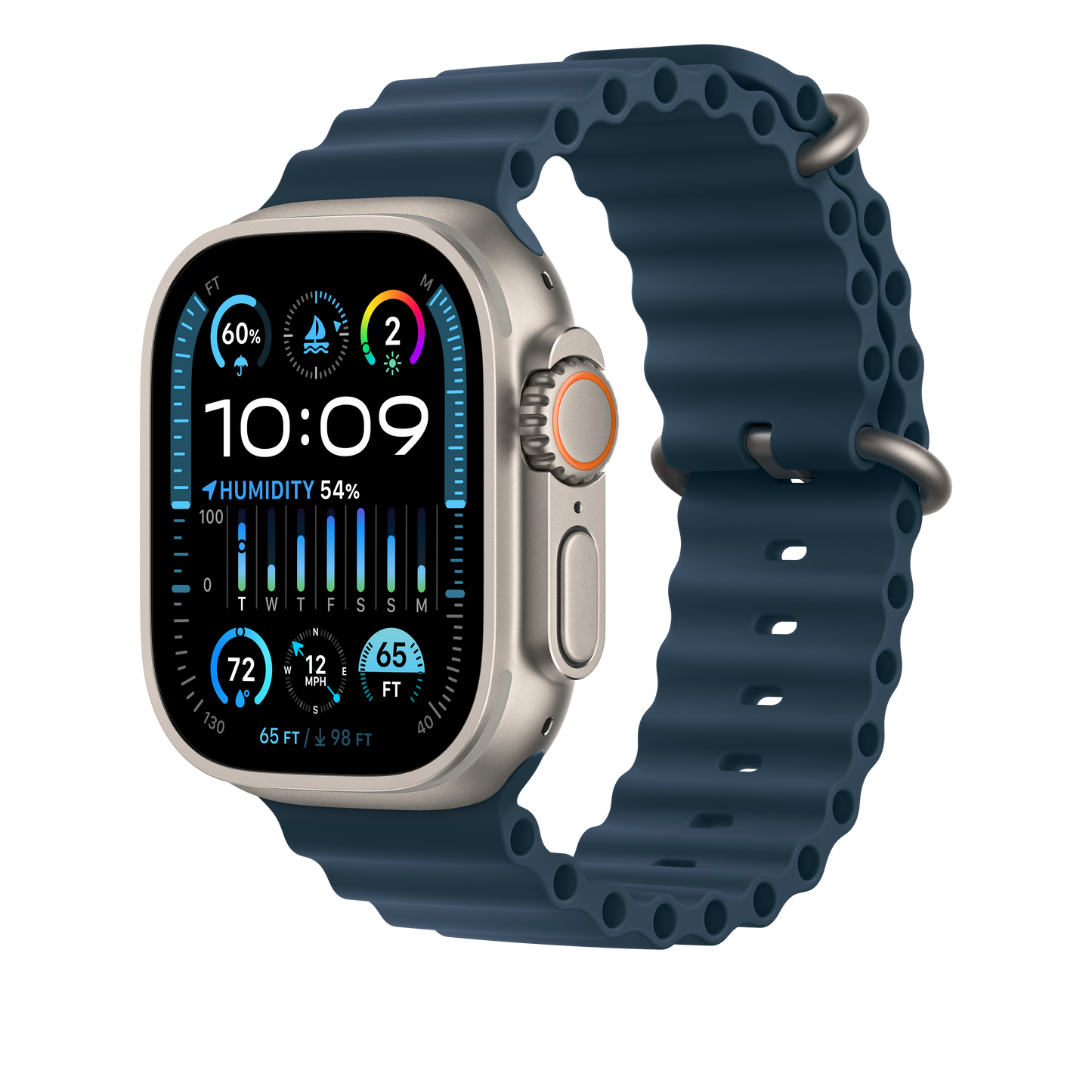Apple Watch 44/45/49 mm modré prodloužení Oceánského řemínku - iSTYLE CZ