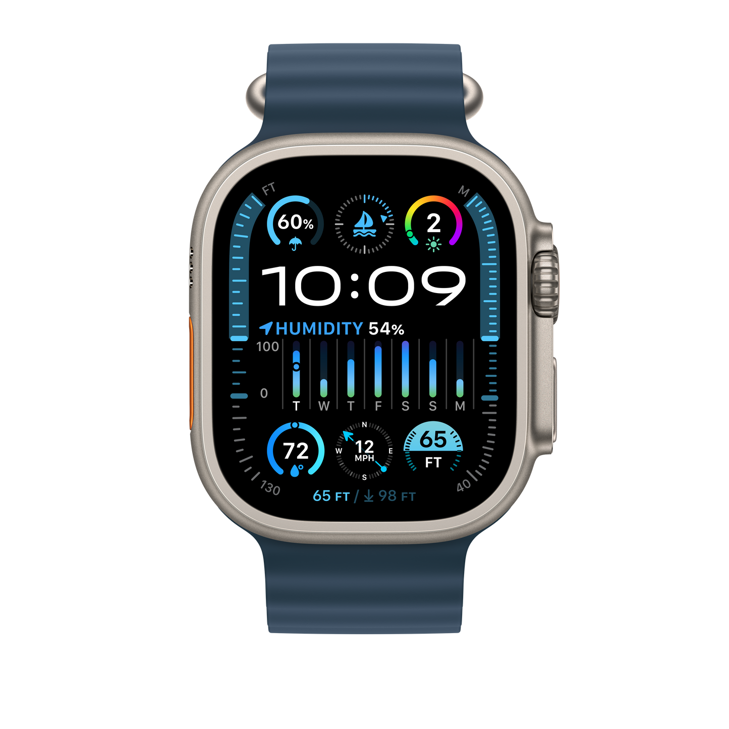 Apple Watch 44/45/49 mm modré prodloužení Oceánského řemínku - iSTYLE CZ