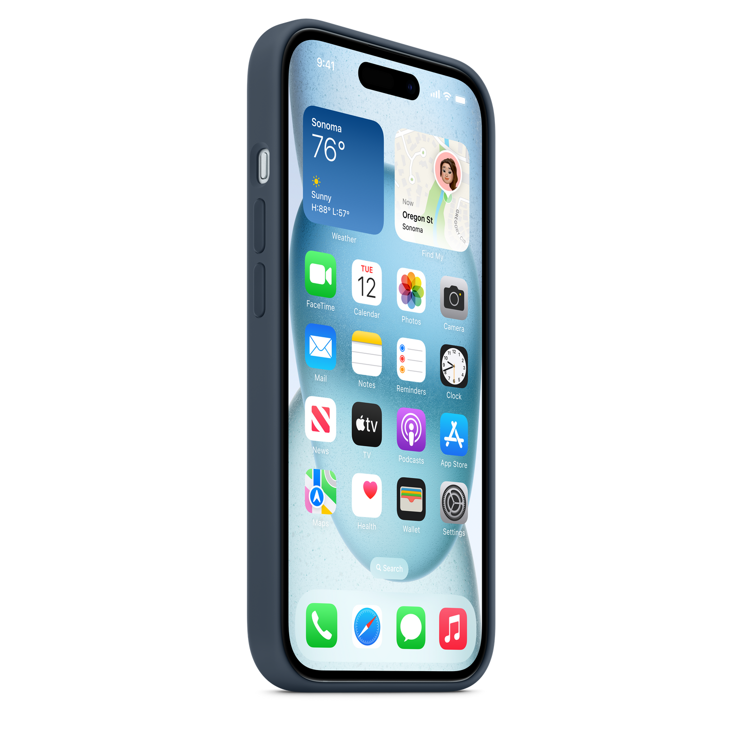 Apple silikonový kryt s MagSafe na iPhone 15 – bouřkově modrý - iSTYLE CZ