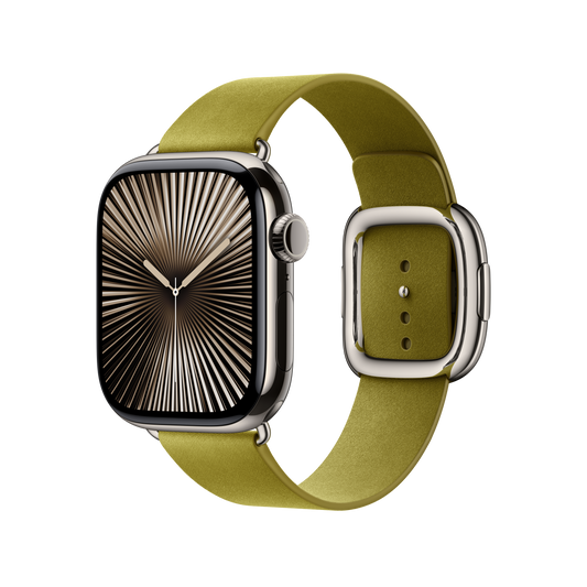 Apple Watch 38/40/41/42mm zelenožlutý řemínek s moderní přezkou – střední - iSTYLE CZ