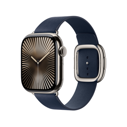 Apple Watch 38/40/41/42mm temně modrý řemínek s moderní přezkou – střední - iSTYLE CZ