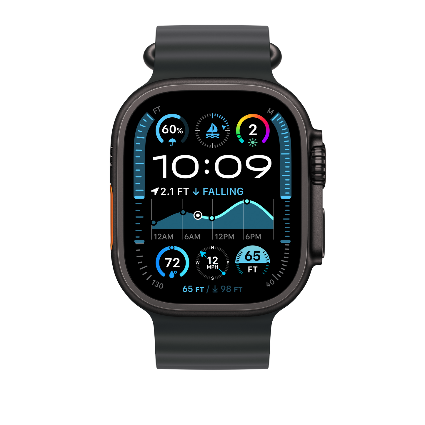 Apple Watch 44/45/46/49mm černé prodloužení Oceánského řemínku – provedení z černého titanu - iSTYLE CZ